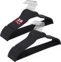 ELONG HOME Black Plastic Thin Hangers for Clothes, Upgraded Rubberized Hangers Non Slip, Durable Slim Clothing Notches Hangers, 17.7 Inches Wide for Adults Clothes, 28 Packs