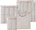 HEAVYWOOD 4-Piece Cotton Mesh Landry Bag Organic Wash Bag for Washing Machine Lingerie Bags for Washing Delicates with Sturdy Anti-Rust Zipper Clothes Washing Bag (4Bags)