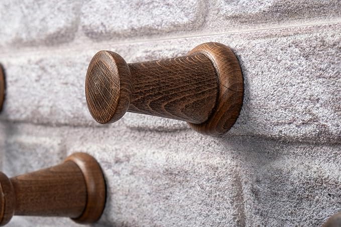 Rustic Wall Mounted Coat Rack with Shelf 20” Wooden Entryway Organizer with 5 Metal Hooks for Floating Storage Shelf for Bathroom Bedroom Kitchen Living Room (walnut, Hooks (2 Pack))