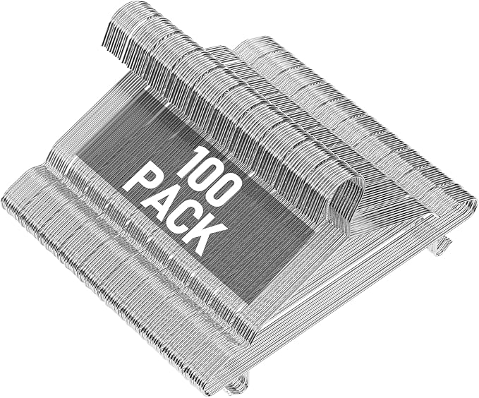 Metal Clothes Hangers Bulk 100 Pack with 2 Hooks for Pants, Heavy Duty Stainless Steel Wire Hanger with Groove, Space-Saving, Ultra Thin, 16.5 Inch, for Standard Suits, Skirts, Shirts- Silver