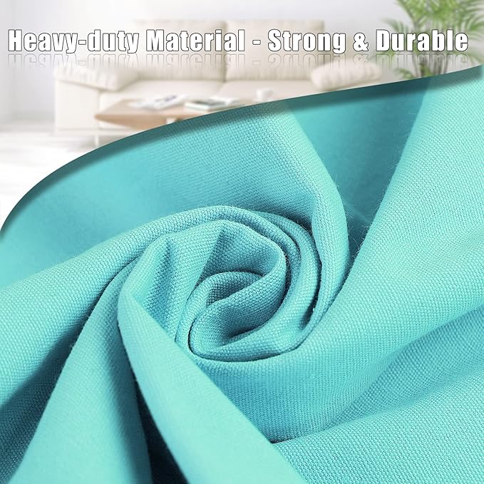 Sanlykate Large Canvas Cotton Laundry Bag with Drawstring & Handles, Heavy Duty Durable Dirty Clothes Organizer, Tear Resistant Hamper Liner Storage Bag, Travel Sack, 25.5 x 34inch - Lake Blue