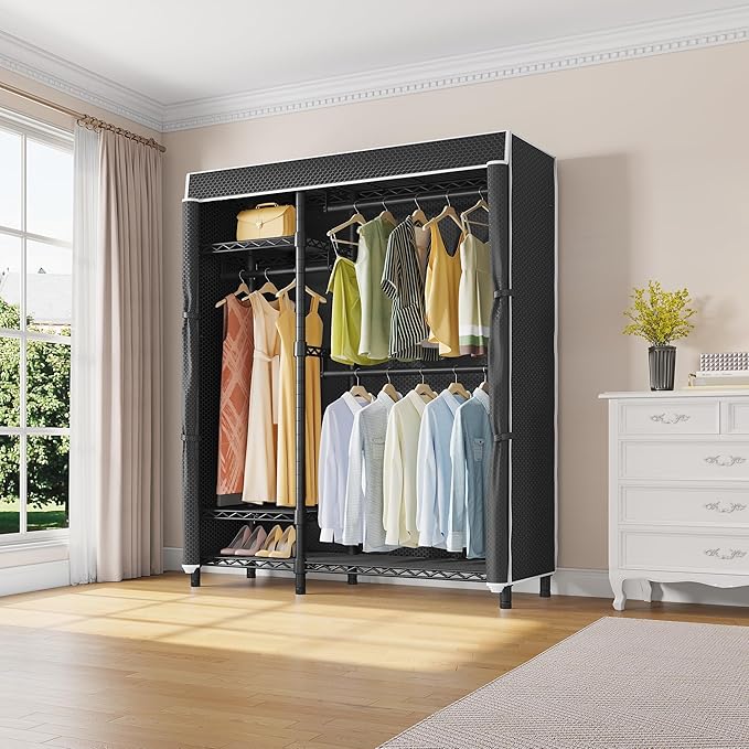 VIPEK Cover ONLY for V2/V2S/V7/R4/R3 Plus Clothes Rack, Dustproof Zippered Polyester Fabric Cover, Sturdy, Wrinkle Resistance, Breathability Keep Garments Dry, 46.1" L X 17.7" W X 75.2" H, Black