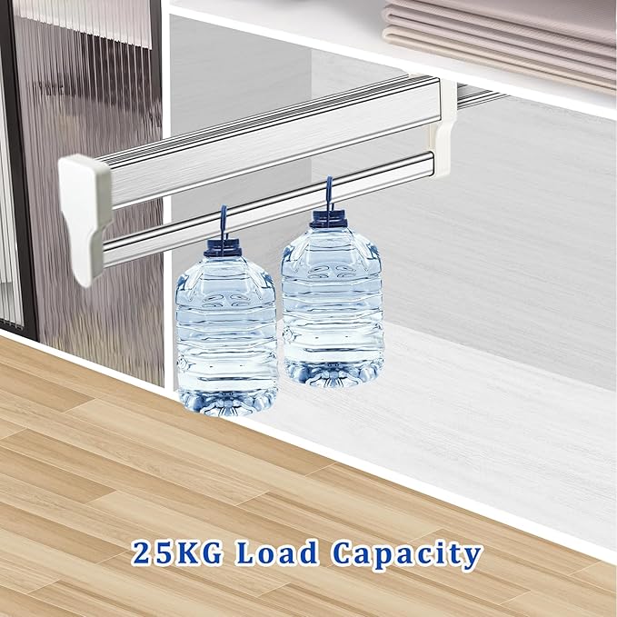 Pull Out Clothes Hanger Rod Adjustable Wardrobe Clothing Rail Hanger Rack Bar for Pants Clothes Stainless Steel (692mm/27.2inch)