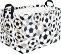 Rectangle Storage Basket with Handles,Collapsible Storage Bin, Gift Basket, Books Box, Room Decor(Soccer)