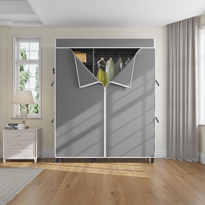 VIPEK Cover ONLY for V2/V2S/V7/R4/R3 Plus Clothes Rack, Dustproof Zippered Polyester Fabric Cover, Sturdy, Wrinkle Resistance, Breathability Keep Garments Dry, 46.1" L X 17.7" W X 75.2" H, Gray