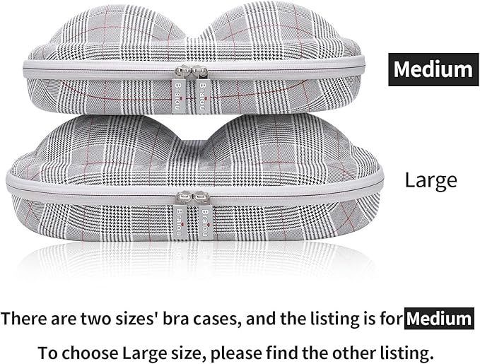 Bra Case Premium Lingerie Travel Bag Zip Underwear Organizer Bag for A-C Cup (Swallow Gird, Red)