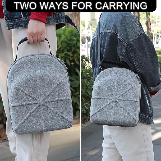 Hard baseball hat case, Hat Carrier Travel Case with Adjustable Shoulder Strap, Hat cap case for 6 Baseball Caps - Perfect for Traveling (Grey)