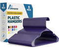 Lifemaster Plastic Clothes Hangers – Heavy Duty Hanger Set, for Organizing Clothes, Dresses, and Coat, Holds Up to 5 lbs, Space-Saving Hangers with Non-Slip Shoulder Grooves, Pack of 5, Purple