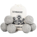 Wool Dryer Balls 6 Pack XL, 3" Genuine New Zealand Wool to Core, 100% Organic Fabric Softener Alternative, Baby Safe & Chemical Free, Reduce Wrinkles & Shorten Drying Time (Grey-6pcs)