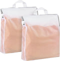 Muka 2 Pcs Mesh Laundry Bag with Handles, Side Widening, Large Opening with Zipper.-S