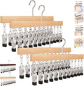 2026 New Closet Organizer with 10 Clips - Space Saving Hanging Closet Organizer, 12 Clips, Closet Organizers and Storage, 360° Rotating, for Jeans, Hats, Shorts, Socks (Nature*4)