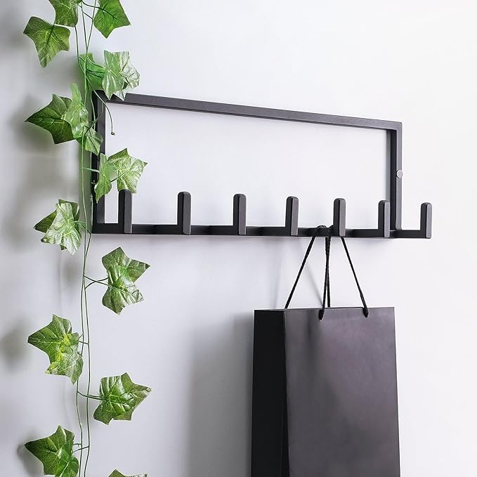 DEKADRON Metal Coat Rack Wall Mounted – Multi-Hook Hanging Rack for Coats, Bags & Hats – Easy Install, Rust-Resistant, Indoor & Outdoor Use (10 Hook (Large Size): 100cm(W) x 22cm(H) x 8cm(D))