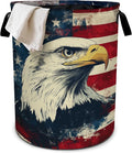 Vintage American Flag Eagle Laundry Basket Laundry Hamper With Handles Collapsible Laundry Baskets Storage Basket For Room Bathroom Bedroom Decor