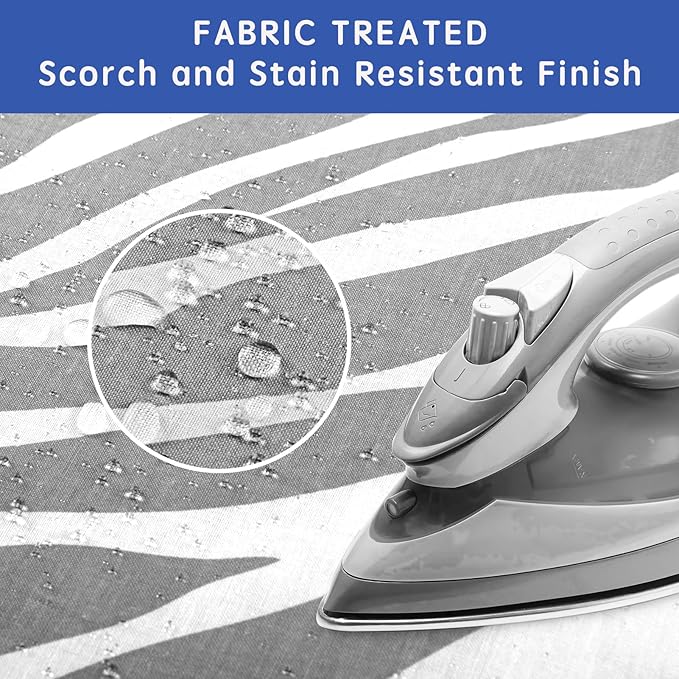 BNDX Heat Resistant Ironing Board Cover 15x54 Inch - with 2" Elastic & Buckles Scorch Proof Padding for Sewing Studios & Busy Adults - Wild Rhythm