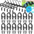 12 PCS Travel Hangers,Portable Folding Clothes Hanger,Travel Accessories Foldable Travel Hangers with Clips,Foldable Clothes Drying Rack for Travel,Black Plastic Non Slip Clothing Hangers
