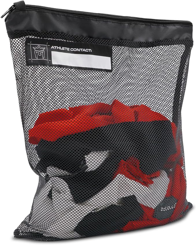 Meister Athlete Wash Bag - Mesh Sports Laundry Bag w/Zipper Lock - Black