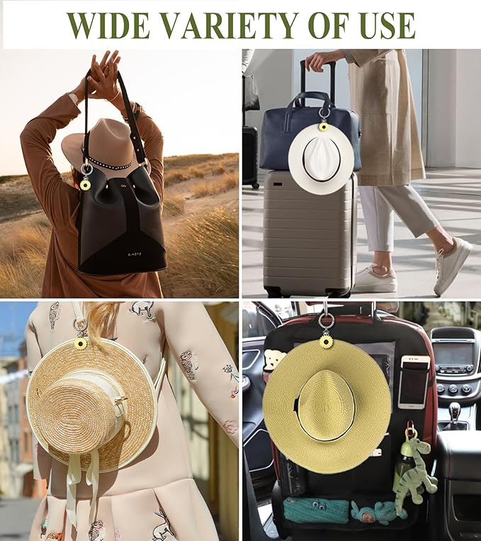 Hat Clip - Hat Holder for Travel on Bag - Silicone Hands Free Hat Clip for Purse Luggage - Protect Hat from Falling