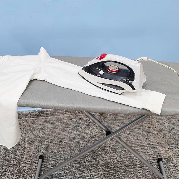 Ironing Board Cover and Pad, 15x49, Thick Padding, Elastic Edge, Silicone Coated, Resist Scorching, Adjustable Fastener, 15x48, Heavy Duty Padded Iron Board Covers Grey