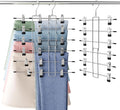 Pants Hangers with Clips, 6 Tier Skirt & Pants Hangers Space Saving,Closet Organizers and Storage Skirt, Clothes & Pants