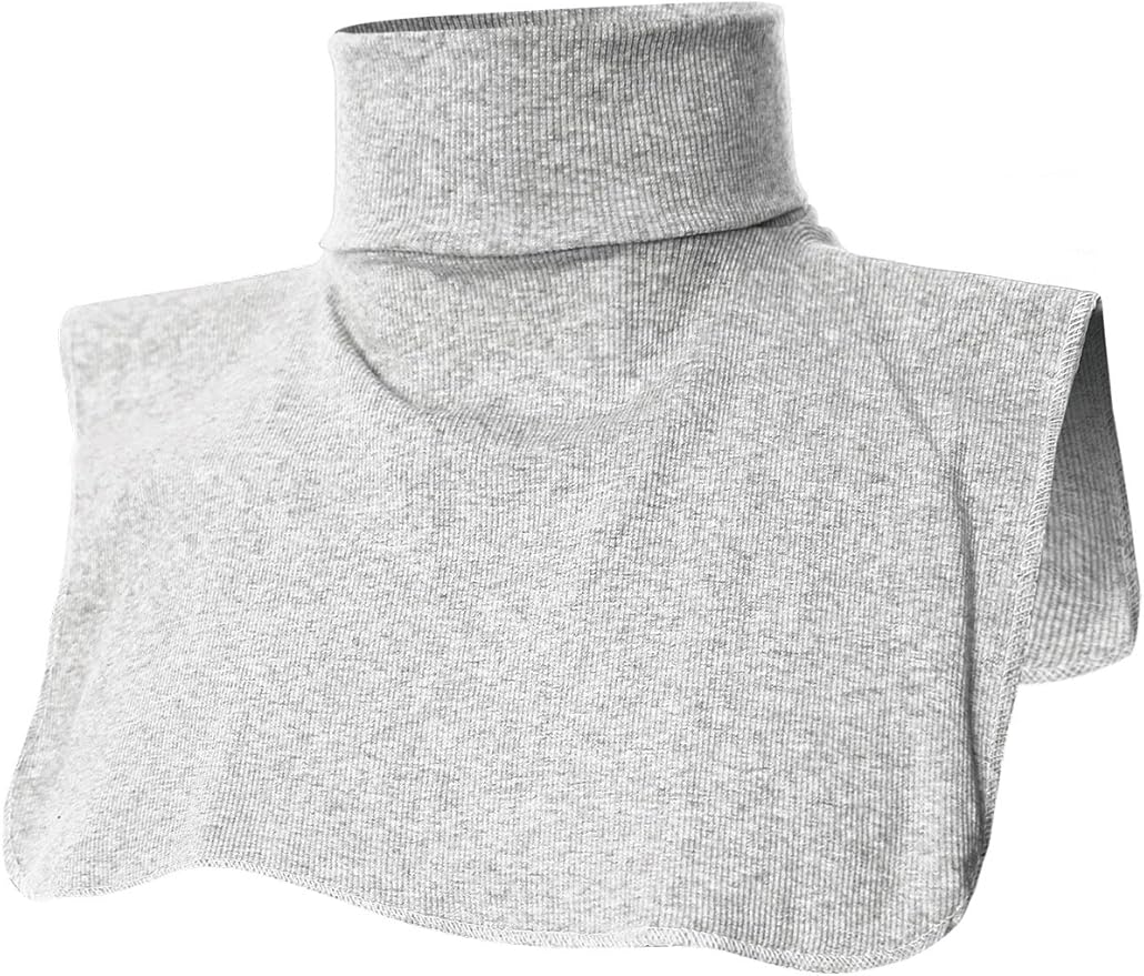 Ohoo Ribbed Cotton Blend Fake Turtleneck Dickey Collar Lightweight Detachable Mock Layering Accessory for Men Women