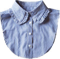 GUZOSJO Blue Striped Detachable Collar Shirt,Dickey Half Blouse False Collar for Lady Girls Men