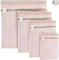 4-Piece Durable Organic Cotton Mesh Laundry Bags with Sturdy Zippers and Breathable Mesh are Delicate Laundry Bags for Underwear, Clothes, Pants and Socks