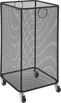 Rolling Laundry Basket Cart, Metal Laundry Hamper with Wheels, Laundry Organizer Basket Cart, Clothes Storage Organizer Hamper for Living Room,Bathroom,Closet (Black, Square)