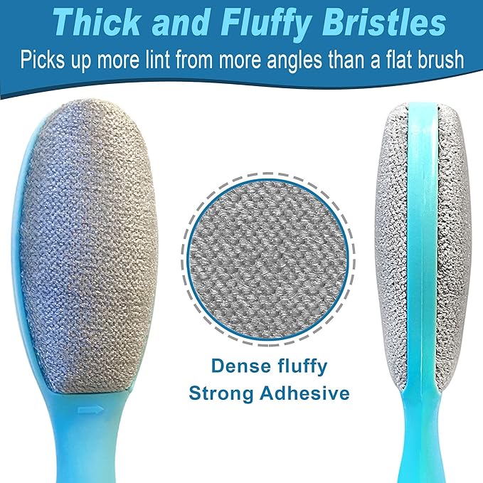 ezclean 2 Pack Lint Brush for Clothes, Couch, Furniture Reusable & Double Sided Pet Hair Remover Brush, Cleaner for Dog Cat Hair, Magic Velvet Lint Remover for Clothes, Fabric, Upholstery, Fuzz, Dust