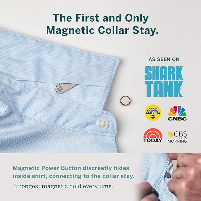 Würkin Stiffs Power Stays Magnetic Collar Stays|Power Stays with Storage Case | Metal Shirt Collar Stays for Men Clothing