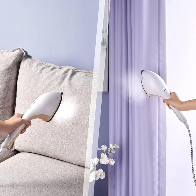 Handheld Steamer for Clothes, 1500W Extra Large Soleplate, 330ml Detachable Tank, 2-in-1 Horizontal & Vertical Use, Fabric Wrinkles Remover, No Water Leak and Auto-Off