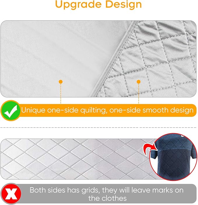 Upgraded Thick Ironing Mat,Travel Ironing Blanket Ironing Pad,Portable Double-Side Using,Heat Resistant Pad Cover for Washer,Dryer,Table Top,Countertop,Ironing Board for Small Space (53*32 inch)