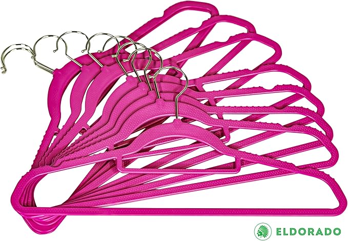 Eldorado Non-Slip Adult Hangers, Multicolor, for Everyday Use Value Packs (Hot Pink, 200)