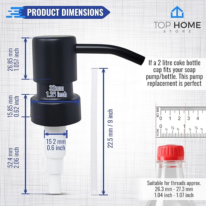 Bathroom Countertop Soap Dispensers (Black Matte, 4 Pack)