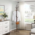 Lexicon Sturdy Solid Wood Coat Rack Stand with 9 Hanging Hooks for Hats,Scarves, Handbags, 3-Tier Wooden Coat Rack Freestanding Tree Used in Bedroom, Entryway, Hallway, Office, Dark Brown