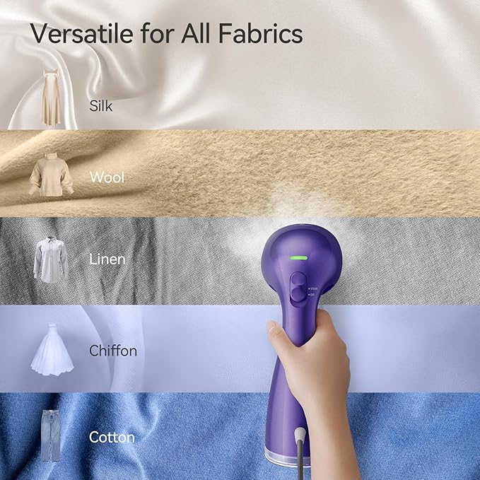 HiLIFE Steamer for Clothes, 1100W Clothes Steamer, Fast Wrinkle Removal with Large 300ml Tank, Ideal for All Fabrics, Easy to Use, Compact and Portable Travel Garment Steamer