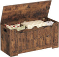 39.4" Storage Chest, Storage Bench Trunk with 2 Hinge, Wooden Box, Lift-Top Chest Organizer, Shoe Bench for Entryway, Bedroom, Living Room, Rustic Brown SB01001X