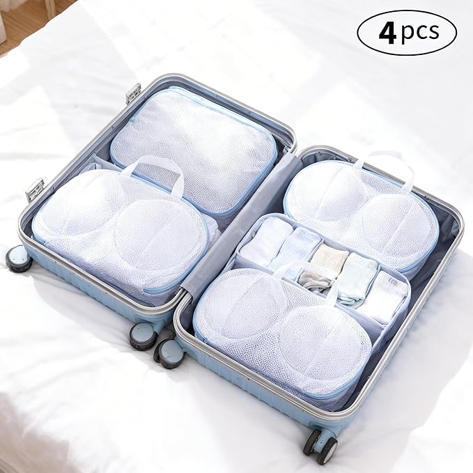 4 Pack Large Bra Washer Laundry Bags for Washing Machine,Mesh Laundry Bags for Bras,Be Suitable For Socks, Underwear, Gentle Wash And Durable Fabric