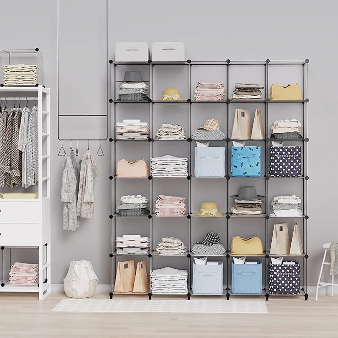 HOMIDEC 9 Cube Storage Organizer, Cubes Shelves for Living Room, Grey