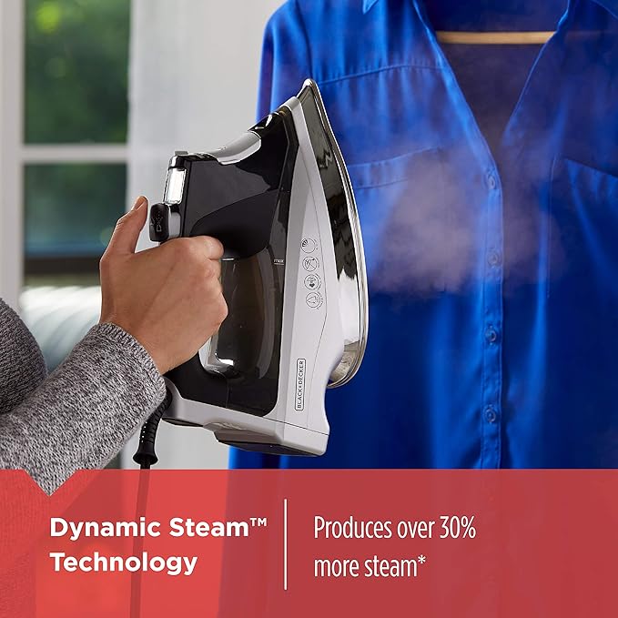 BLACK+DECKER Allure Digital Professional Steam Iron,D3060,30% More Steam,Percison Tip,Stianless Steel Soleplate,Vertical-Steam Fuction,(Pack of 3)