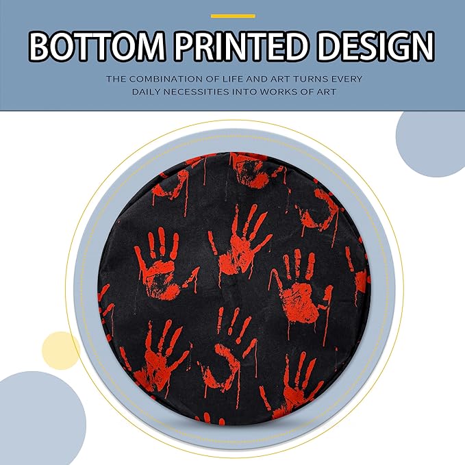 Blood Spatter Hand Print Laundry Basket Blood Drop Pattern Foldable Oxford Cloth Funny Tote Bag Laundry Hamper Clothes Storage Bucket Organizer For Bathroom/Laundry/Bedroom 18.9x16.5in