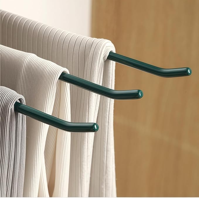 10 Pack Open Ended Pants Jean Hangers, Heavy Duty Non Slip for Closet, Space Saving Trouser Hangers, Metal Pant Hanger for Women Men, Green