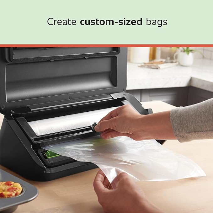 FoodSaver Custom Fit Airtight Food Storage and Sous Vide Vacuum Sealer Bags,8 x 20',Perfect for Meal Prep and Sous Vide Cooking,(Pack of 12)