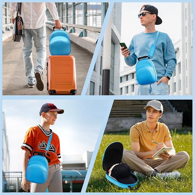 Hat Organiser Protects up to 6 Hats Travel Hat Case with Carry Handle and Adjustable Shoulder Strap for Men and Women for Travel and Home Storage