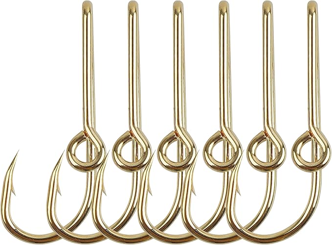 Fishing Hook Hat Pins & Clips - 12PCS Gold/Black Fish Hook Hat Tie Clips for Outdoor