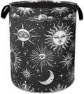 Sun Moon Laundry Basket Collapsible Laundry Hamper Oxford Storage Bin for Clothes Storage, Toy Organizer, Books and Sundries 16" X 20.8"