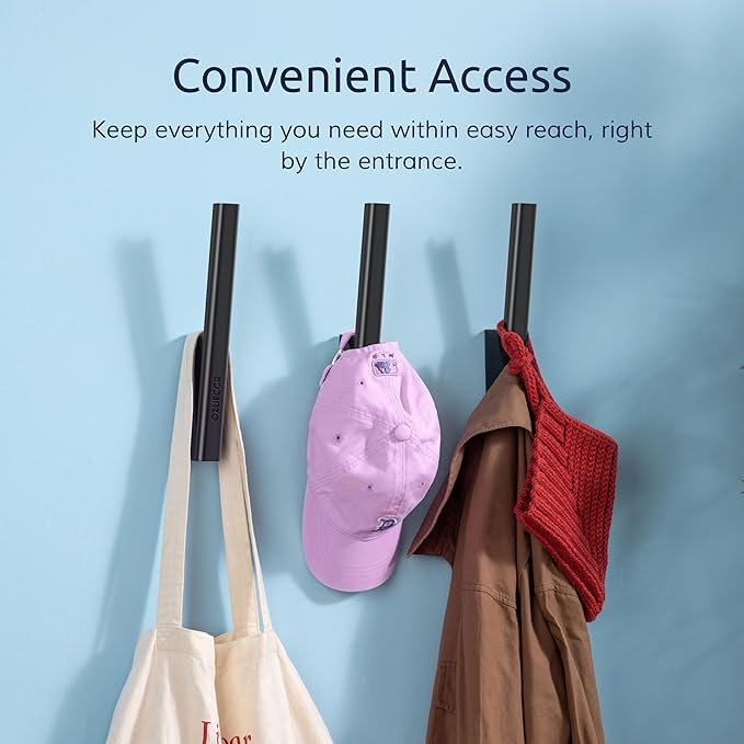 Hat Hook for Baseball Caps – Wall Mounted Vertical Hat Holder, Multi-Purpose Wall Hook, Closet Cap Organizer, Sturdy Compact, Easy to Install