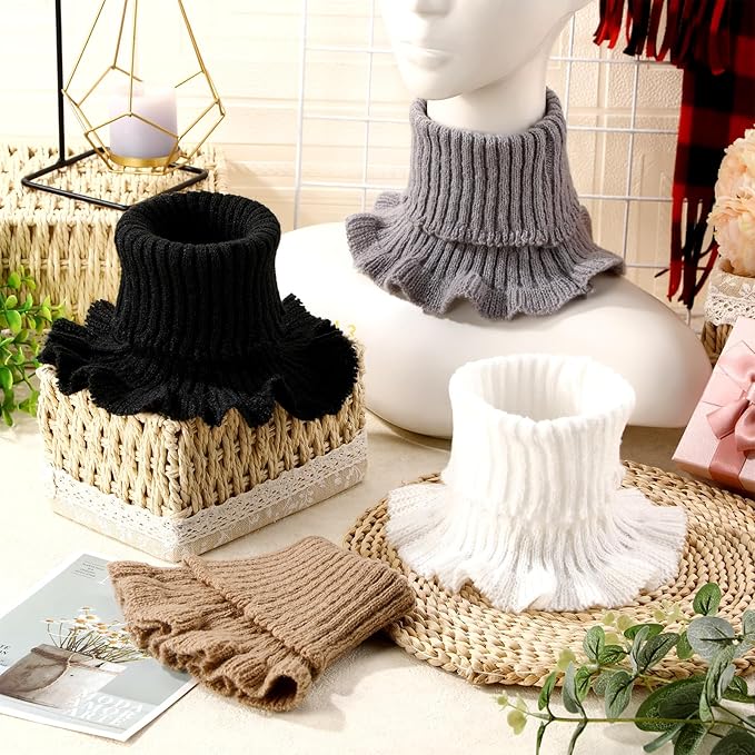 JenPen Winter Fake Turtleneck for Women Dickey Collar Knitted Detachable Half Top Mock High Turtleneck Neck Warm Faux Collar