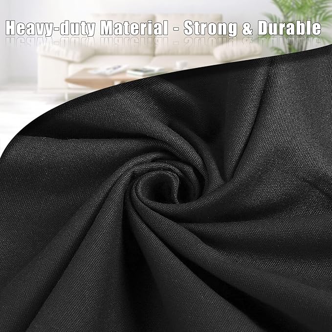Sanlykate Large Canvas Cotton Laundry Bag with Drawstring & Handles, Heavy Duty Durable Dirty Clothes Organizer, Tear Resistant Hamper Liner Storage Bag, Travel Sack, 25.5 x 34inch - Black