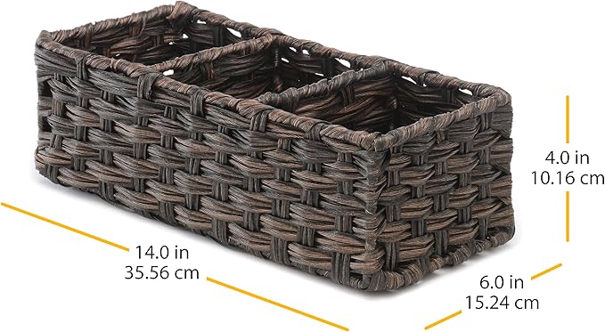 Whitmor Split Rattique Tank Topper Driftwood,Brown