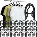 Foldable Travel Hangers Portable Plastic Folding Clothes Hangers Travel Accessories Drying Rack Folding Hangers for Traveling Camping RV Cruises Dormitory School Hotel (30, Black)